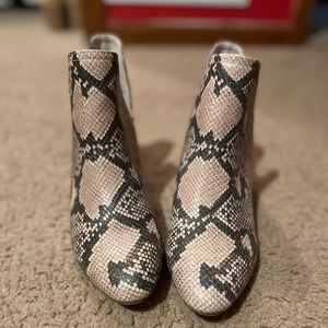 Steve Madden snake print booties